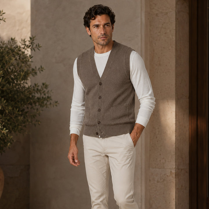 Men’s Smart Casual Button Front Knit Vest