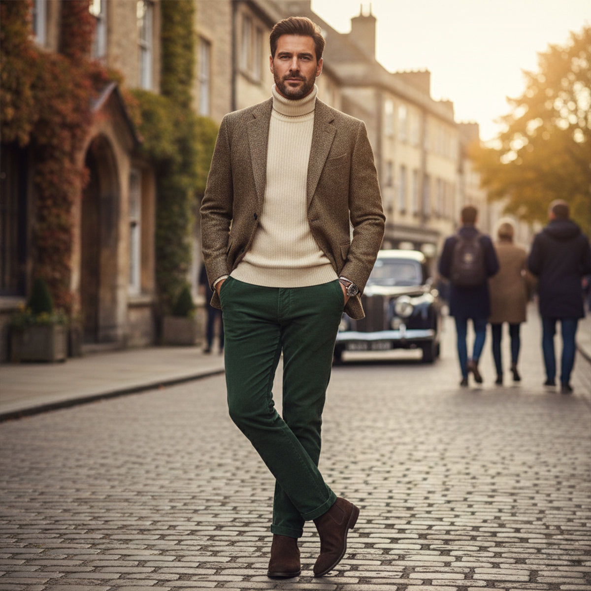 The Jefferson Men’s Classic Wool Herringbone Tweed Blazer