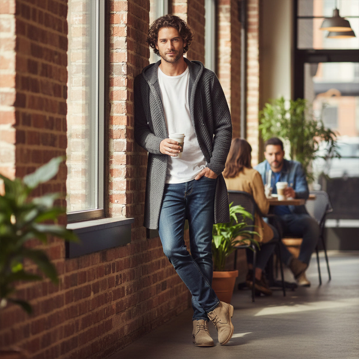 The Copenhagen Hooded Knit Cardigan – Men’s Longline Casual Coat