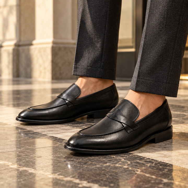 The Adriatic Men's Elegant Leather Penny Loafers