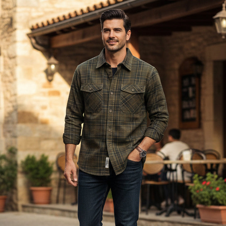 The Timbercrest Ridge Men’s Lightweight Checkered Shirt Jacket