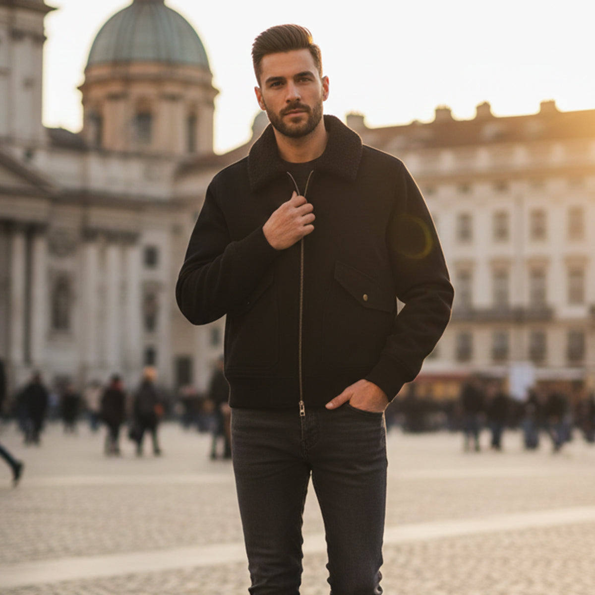 The Leeds Fleece Lined Bomber Jacket for Men - The United Gentlemen