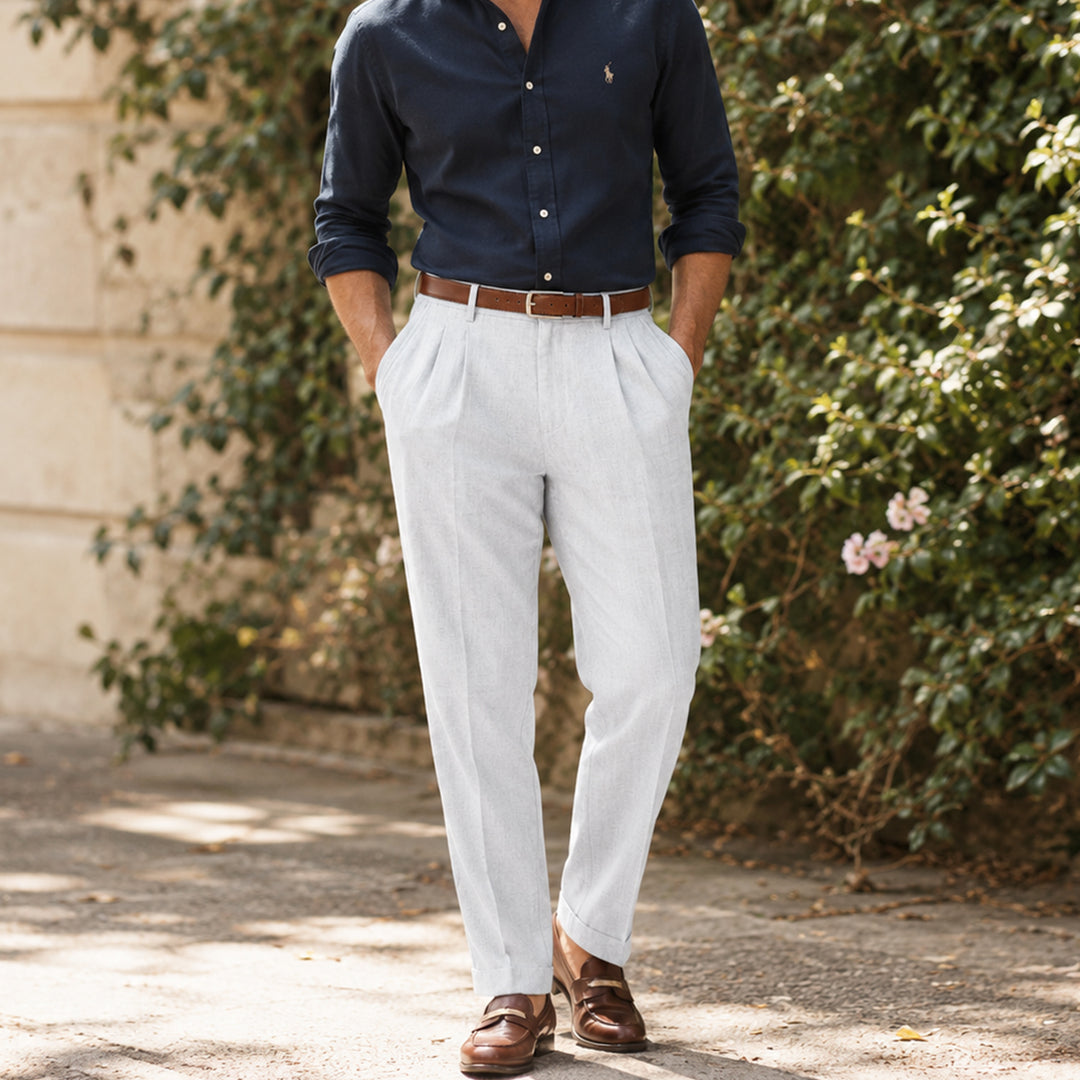 The Millhaven Men's Vintage Casual Pleated Straight Pants