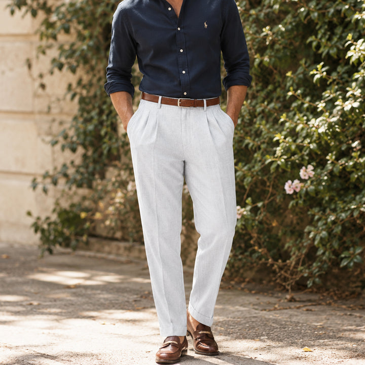 The Millhaven Men's Vintage Casual Pleated Straight Pants