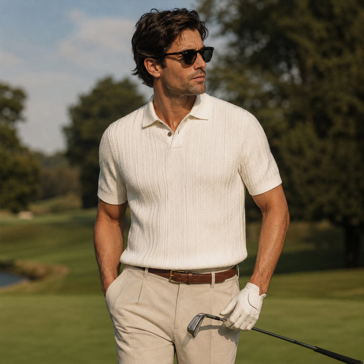 The Monopoli Men’s Breathable Business Knit Polo Shirt
