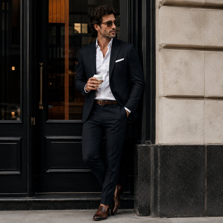 The Sheffield Men’s Slim Fit Set – Two Piece Business Wedding Suit