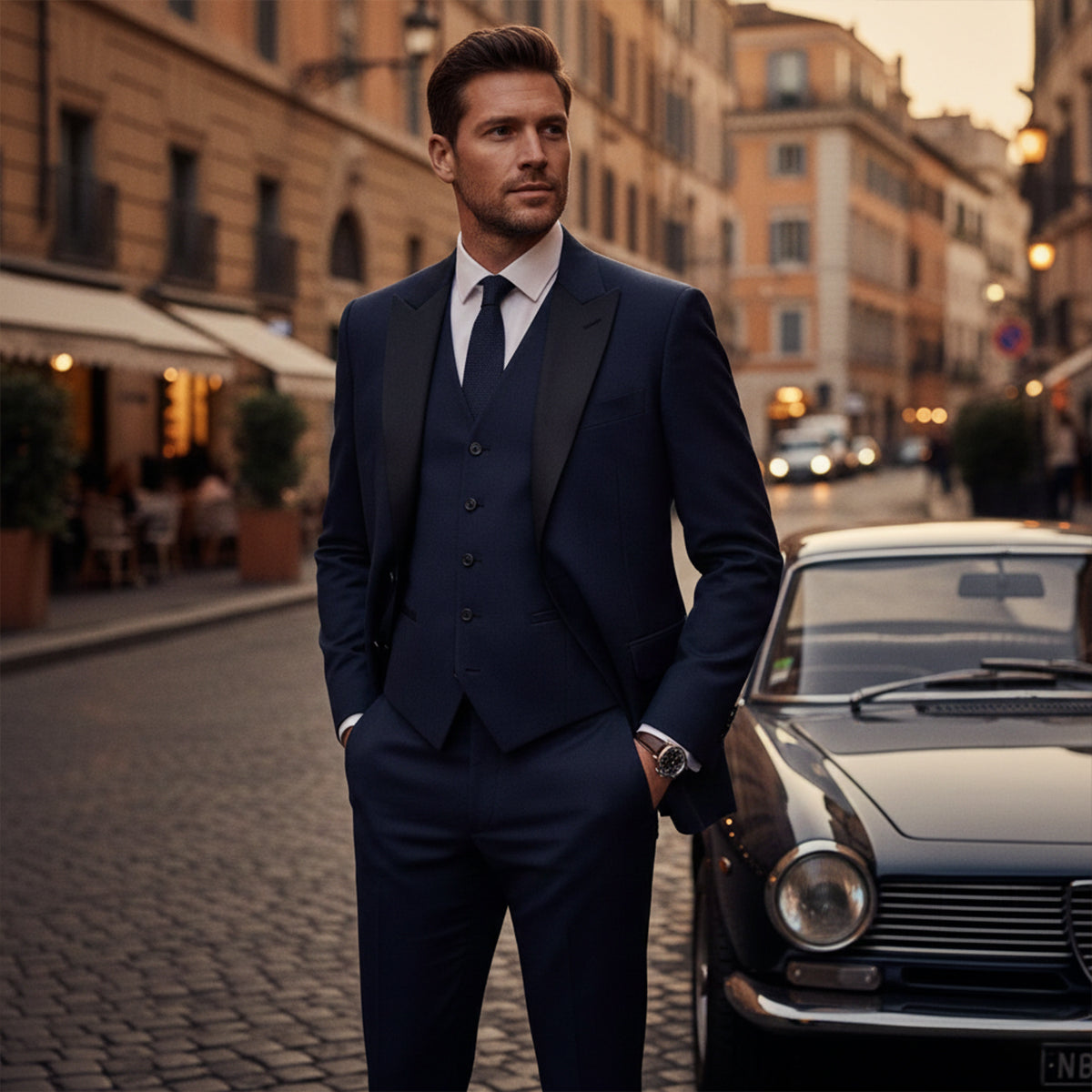 The Senigallia Men’s 3 Piece Suit Set – Blazer, Waistcoat & Trousers