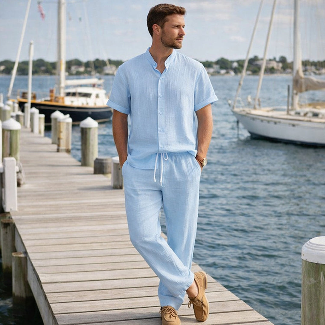 The Glenford Hill Men’s Linen Summer Soft Set – Shirt & Pants