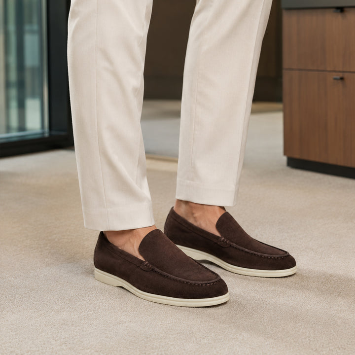The Hepburn Men’s Casual Suede Loafers with Rubber Sole