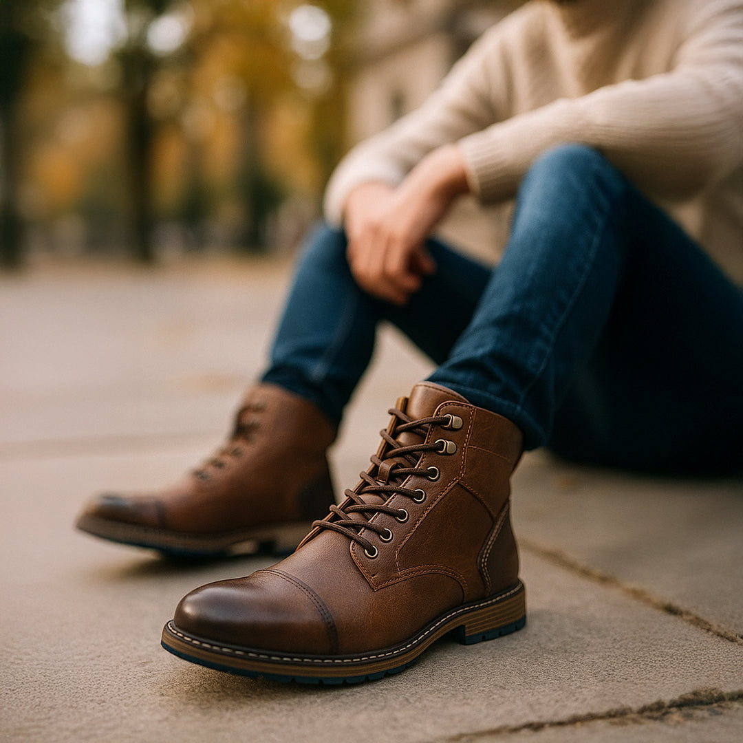 The Manchester Men's Vintage Leather Ankle Boots