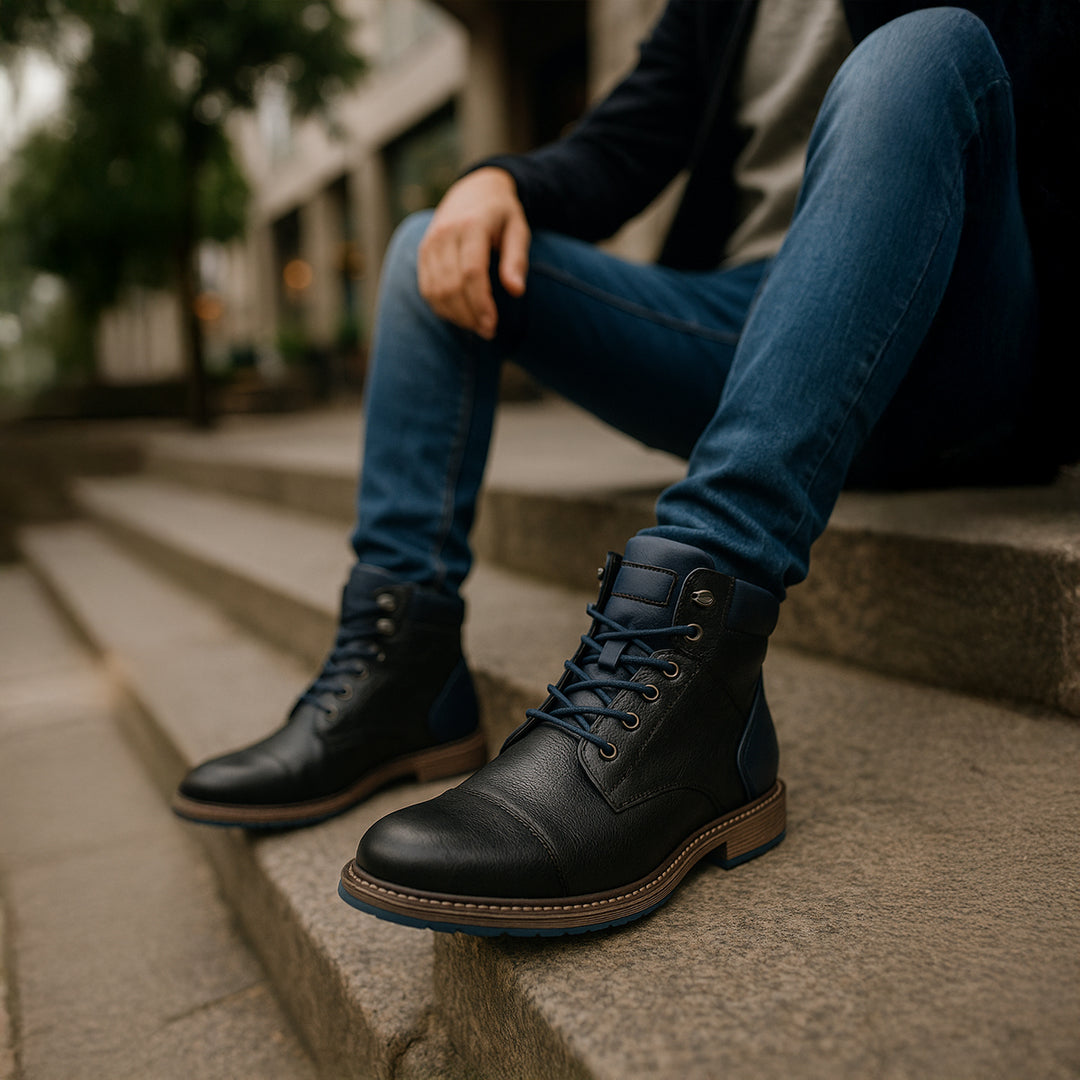 The Manchester Men's Vintage Leather Ankle Boots