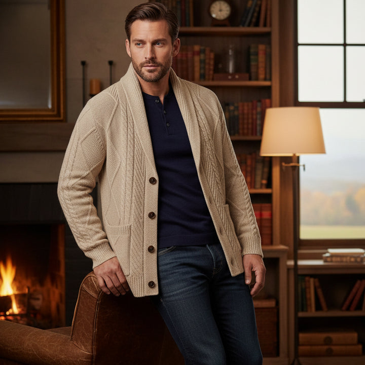 The Edinburgh Men’s Luxury Wool Button Cardigan