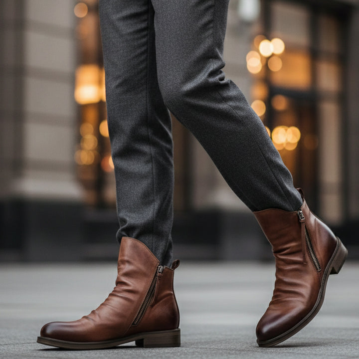 The Rue Honoré Men’s Faux Leather Boots - Luxury Shoes