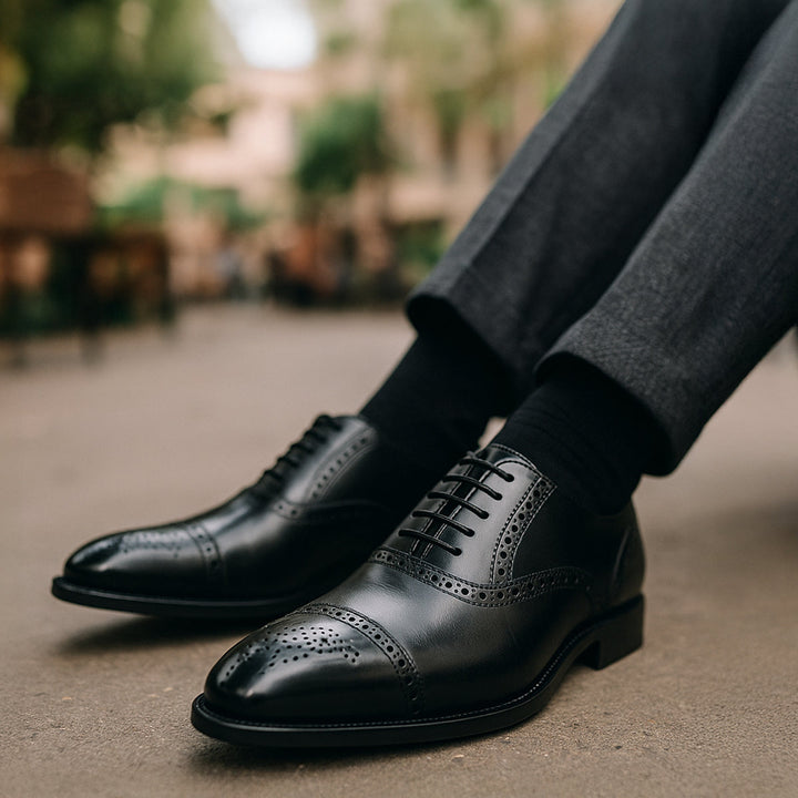 The Malcesine Men’s Faux Leather Dress Shoes – Cowhide Formal Dress Shoes