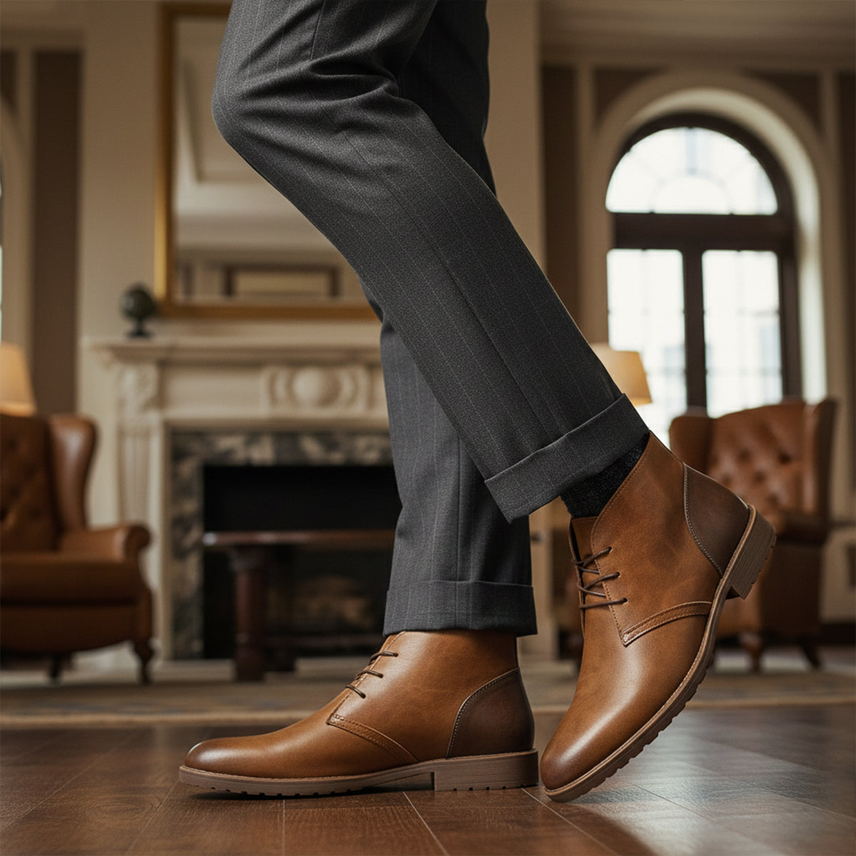 The Elderpine Men’s Elegant Vintage Smart Leather Boots