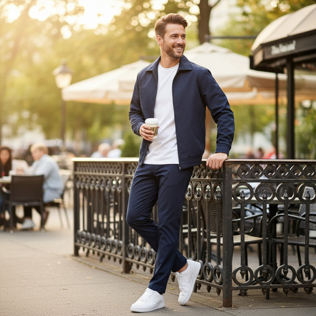 The Napoli Men’s Navy Blue Co Ord Set – Lightweight Jacket & Pants