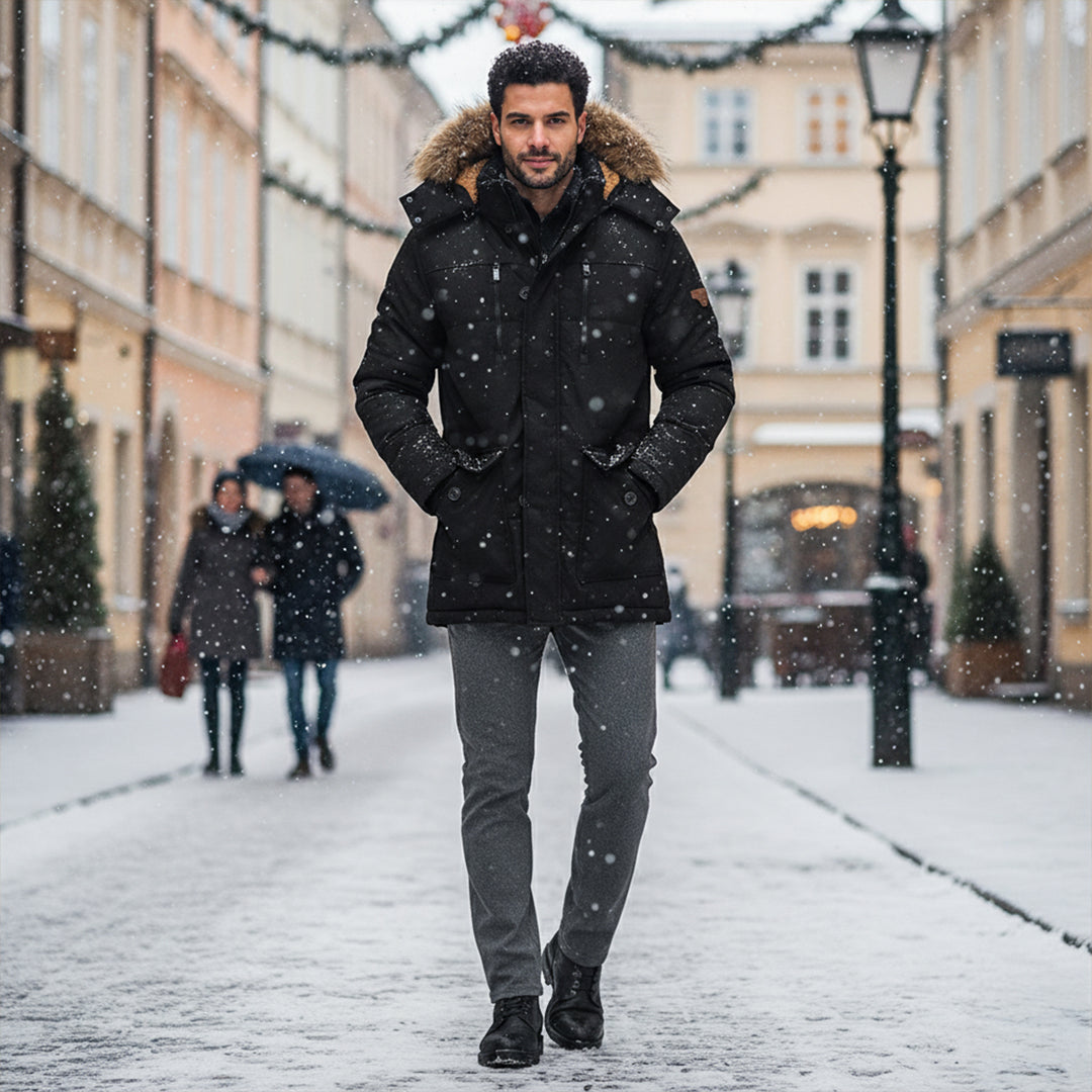 The Westminster Men's Warm Winter Parka Jacket with Fleece Lining