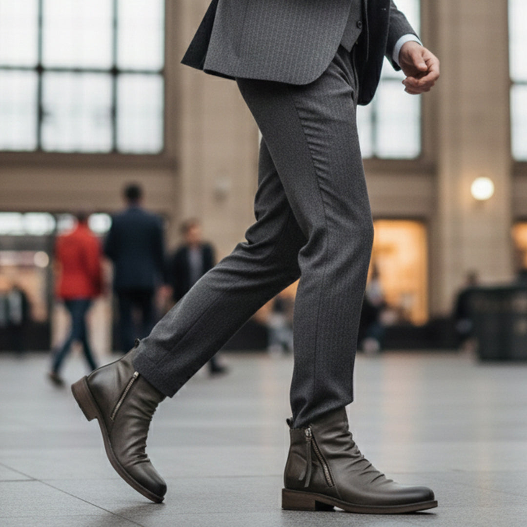 The Rue Honoré Men’s Faux Leather Boots - Luxury Shoes