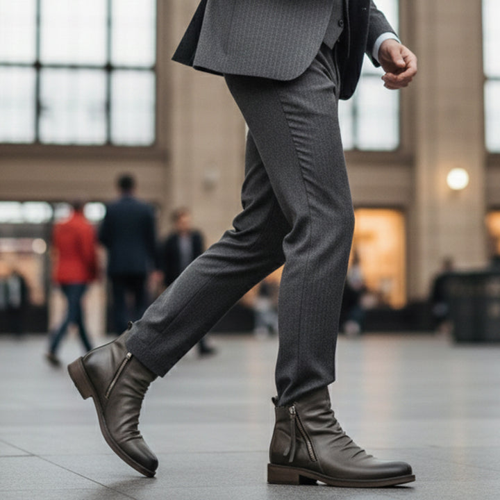 The Rue Honoré Men’s Faux Leather Boots - Luxury Shoes