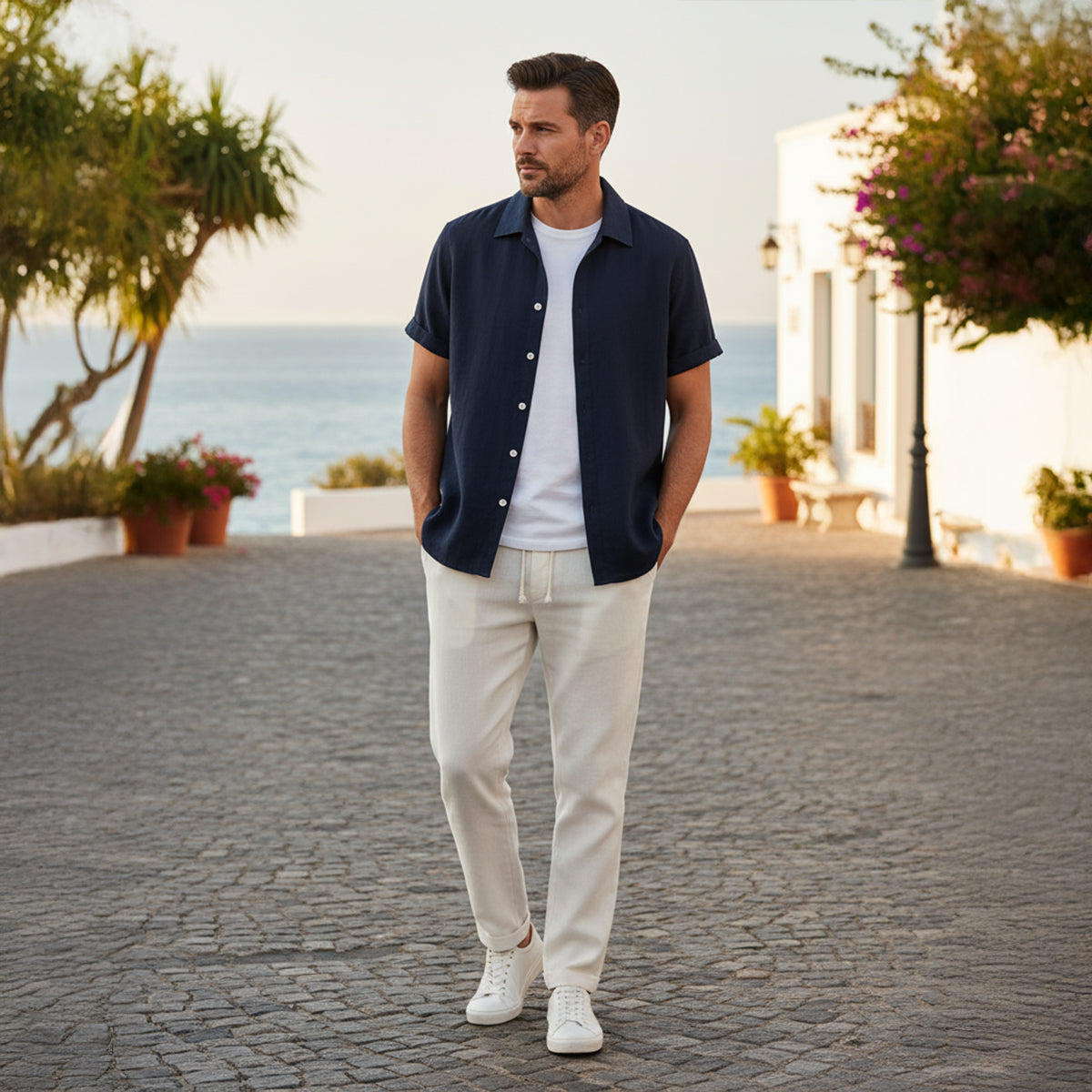 The Amalfi Linen Set – Summer Shirt & Pants for Men