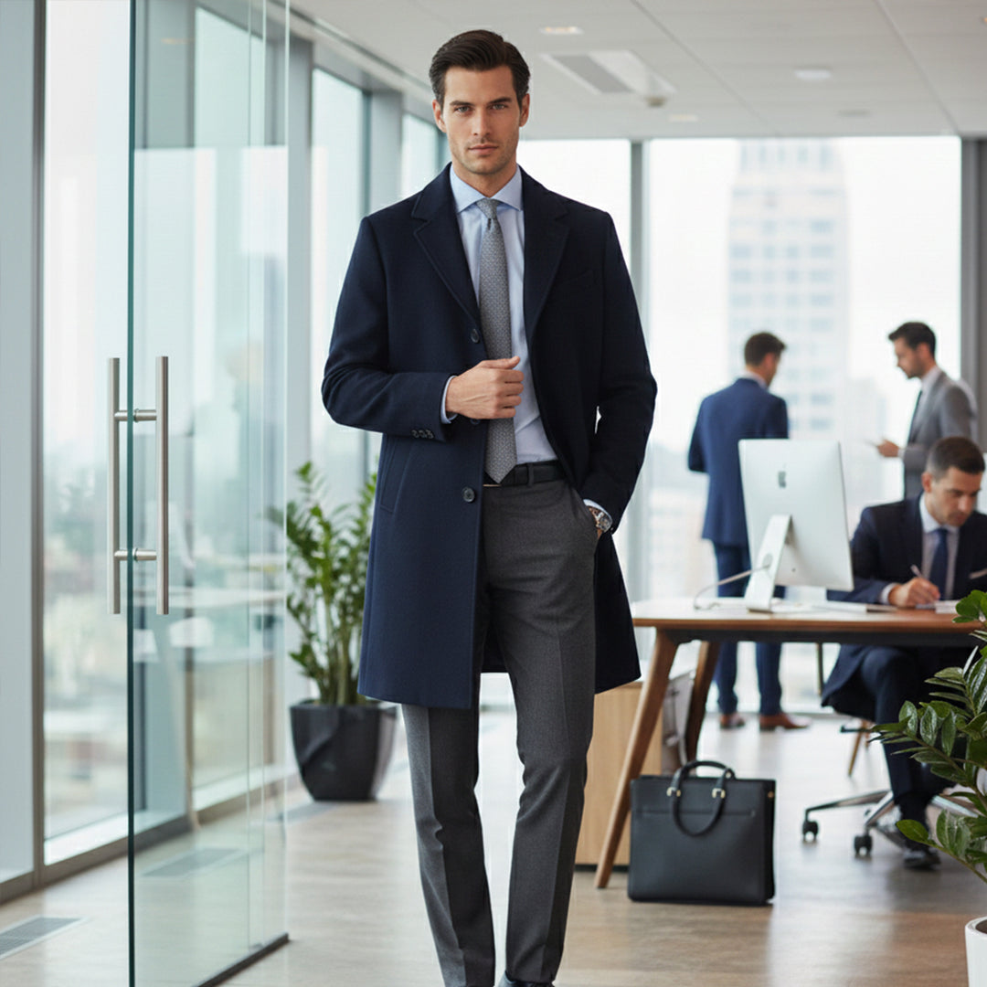 The Belmont Men’s Elegant Classic Wool Overcoat