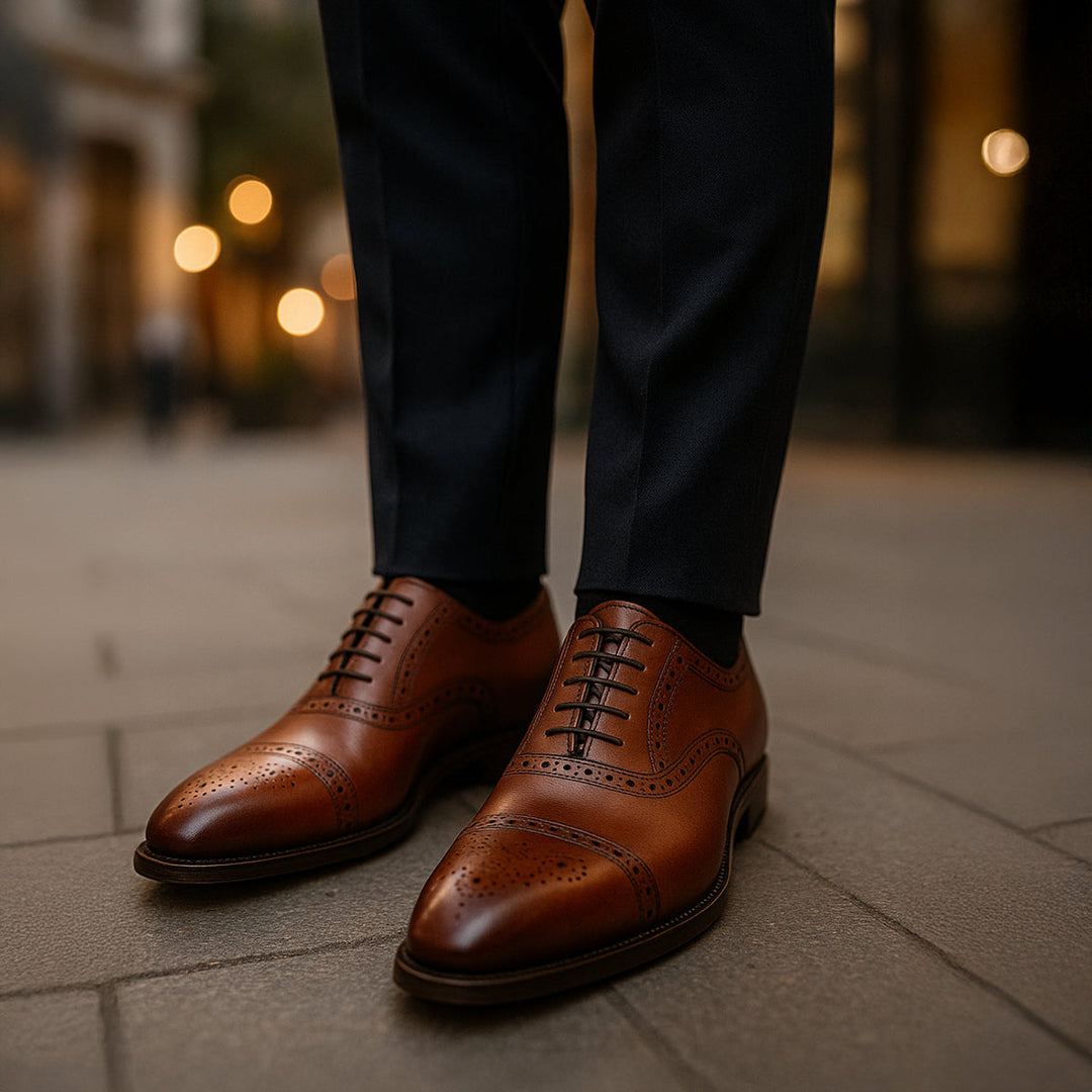The Malcesine Men’s Faux Leather Dress Shoes – Cowhide Formal Dress Shoes