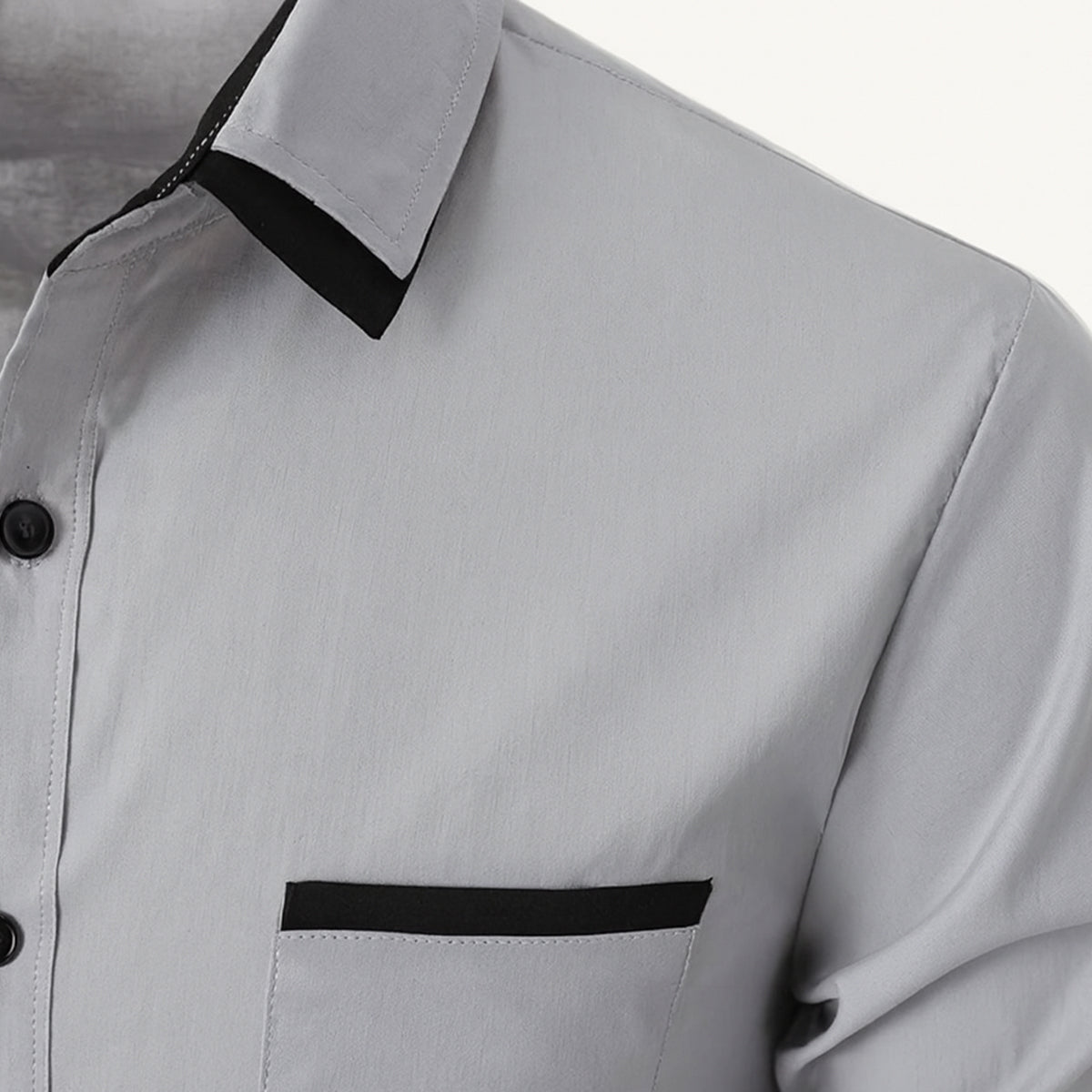 The Gorizia Men’s Trendy Contrast Trim Button Up Shirt