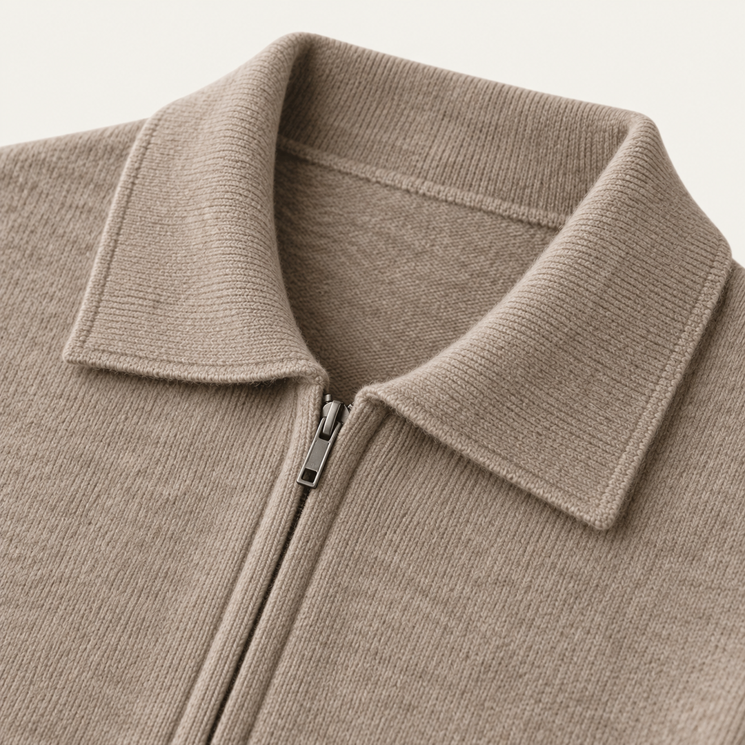The Roma Men's Luxury Knitted Wool Zip Cardigan