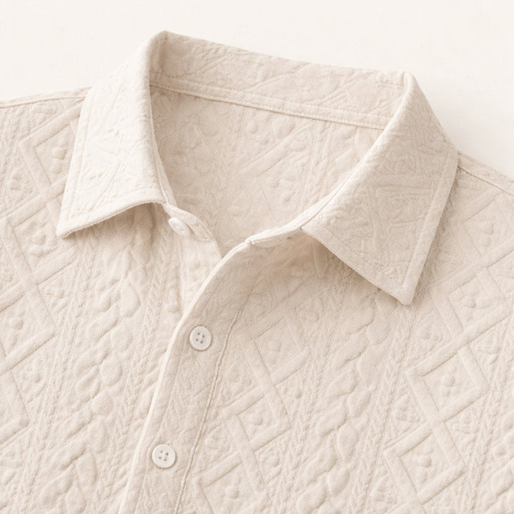 The Pinecrest Park Men’s Textured Casual Summer Set – Shirt & Shorts Set