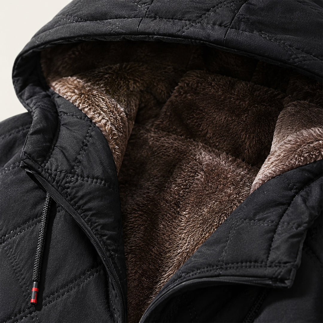 The Coatbridge Men’s Winter Quilted Puffer Jacket with Fleece Lining