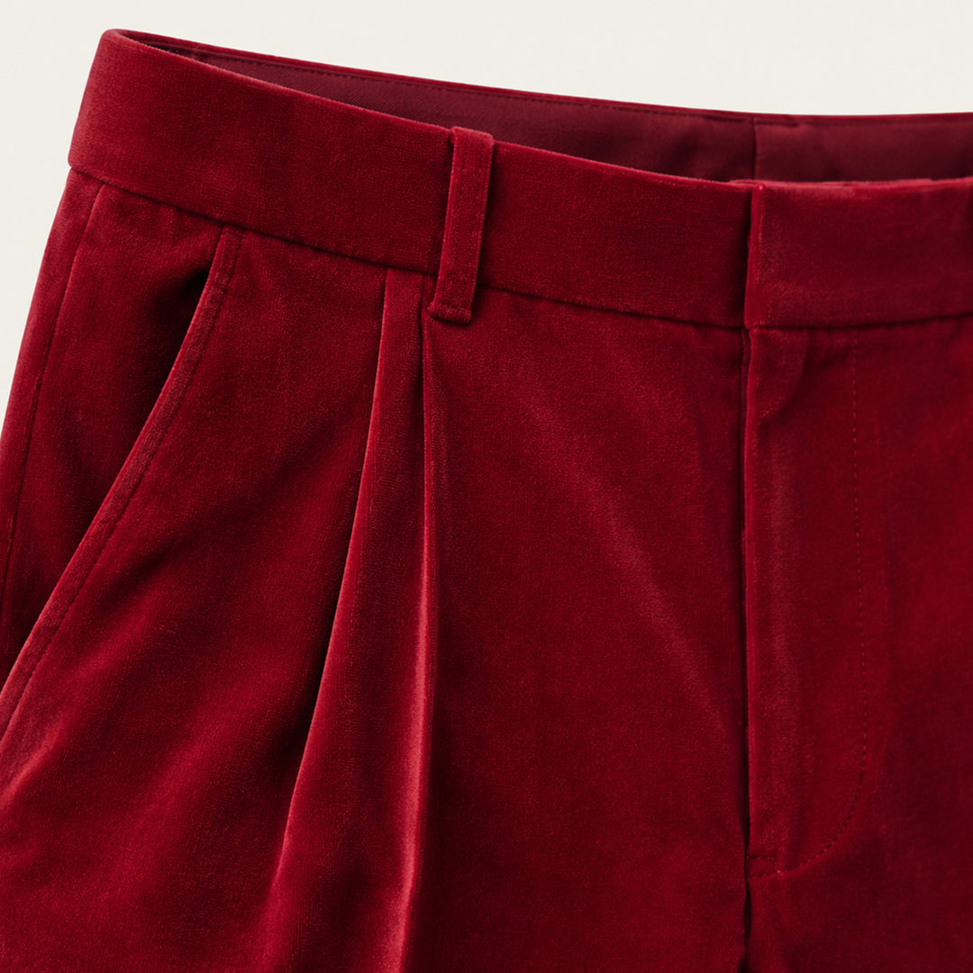 The Garda Porto Men’s Solid Color Velvet Straight Fit Pants