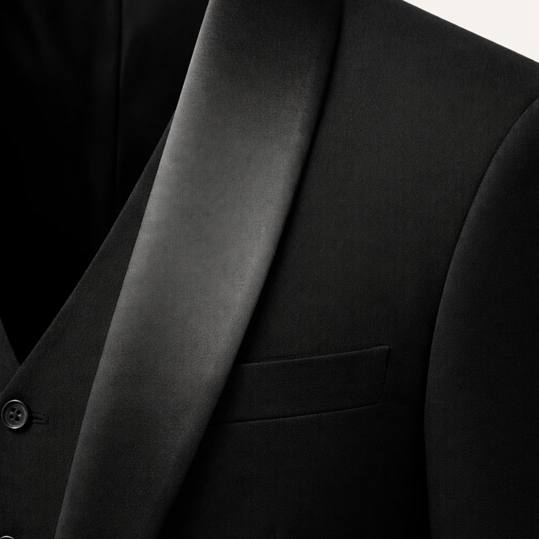 The Trebbiano Men’s 3 Piece Suit – Elegant Slim Fit Formal Tuxedo Set