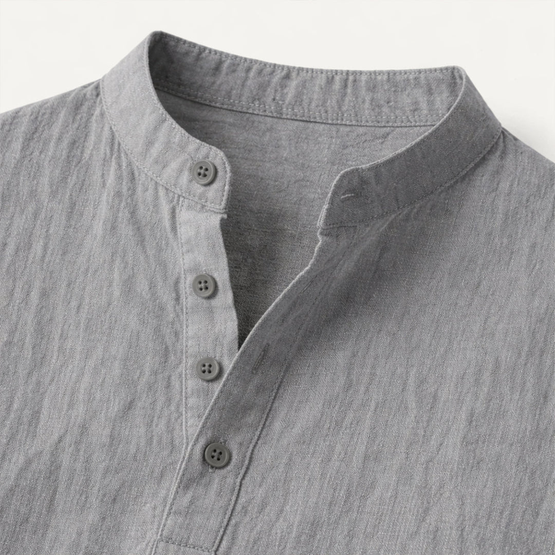 The Regent Men’s Summer Cotton Linen Henley Shirt