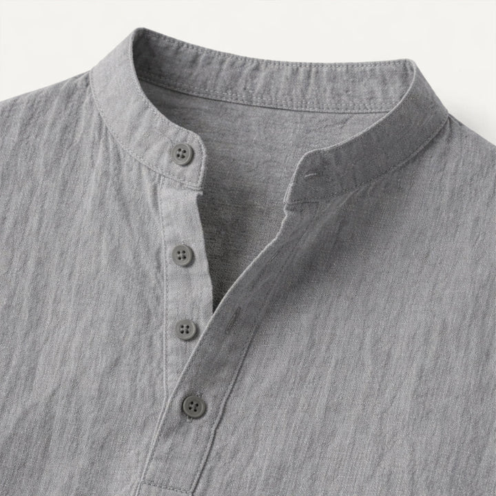 The Regent Men’s Summer Cotton Linen Henley Shirt
