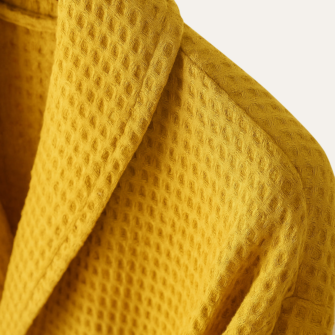 The Eastbourne Men's Cotton Waffle Lightweight Spa Bathrobe with Belt