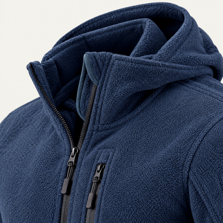 Men's Fleece Jacket Navy Hooded Tactical