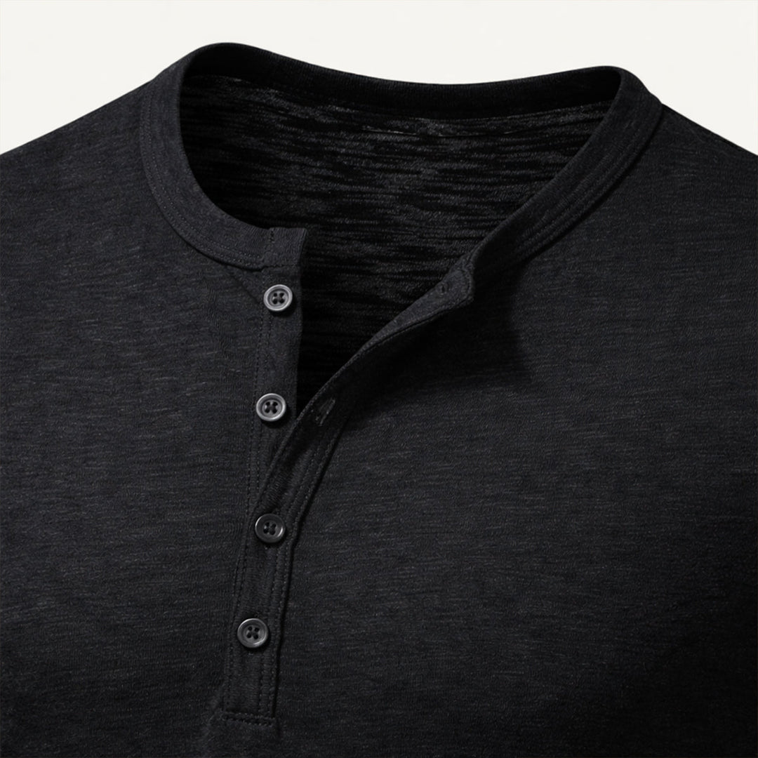 The Berkshire Men’s Casual Button Neck Henley Cotton T Shirt