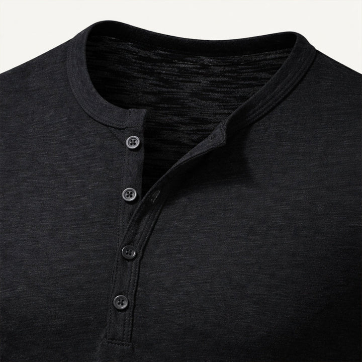 The Berkshire Men’s Casual Button Neck Henley Cotton T Shirt