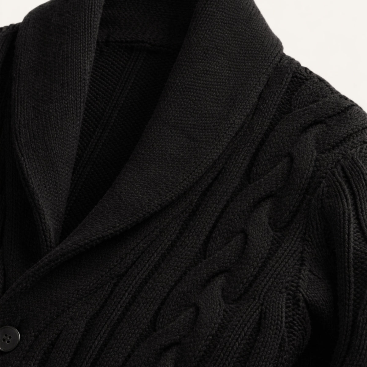 The Florence Men’s Winter Button Up Cable Knit Shawl Collar Cardigan