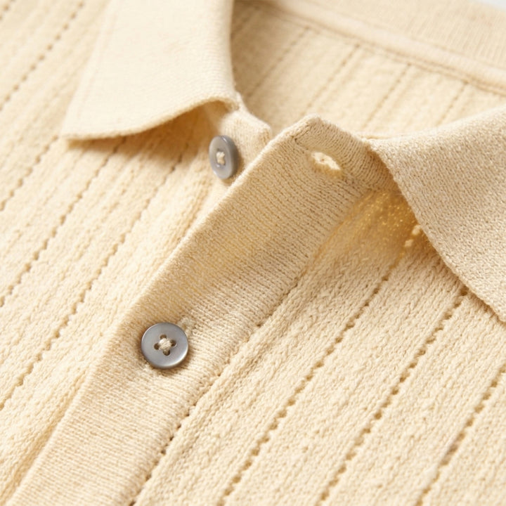 The Trapani Men’s Casual Knit Button Down Polo Shirt