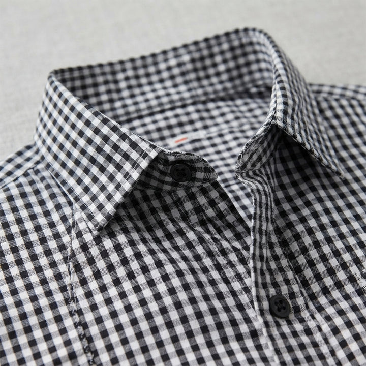 The Varenna Men’s Casual Button Down Checkered Dress Shirt