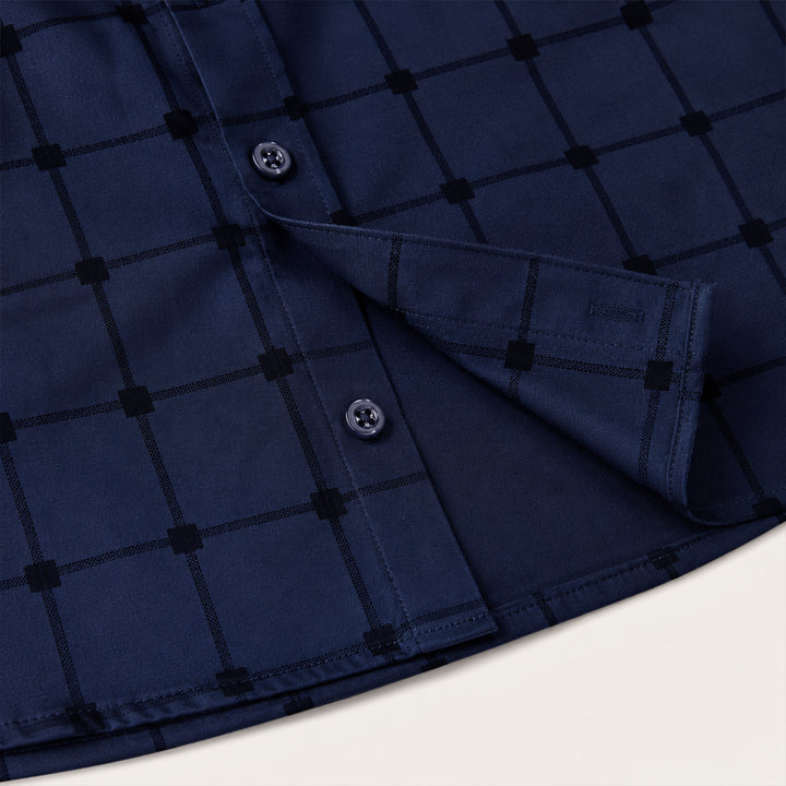 The Caserta Men’s Slim Fit Check Print Dress Shirt
