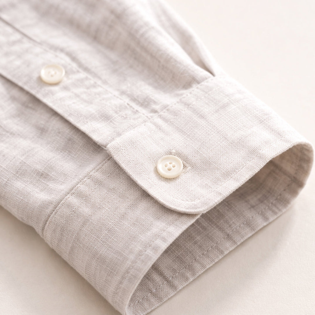 The Kensington Men’s Lightweight Loose Fit Linen Button Up Shirt