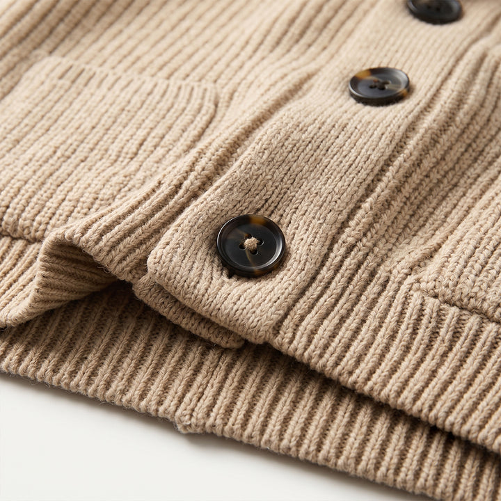 The Bardolino Men's Shawl Collar Knit Button Up Wool Cardigan