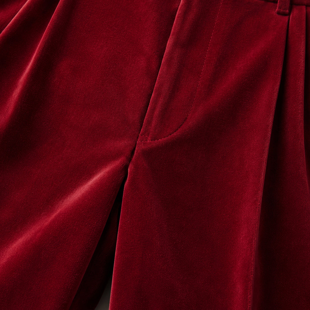 The Garda Porto Men’s Solid Color Velvet Straight Fit Pants