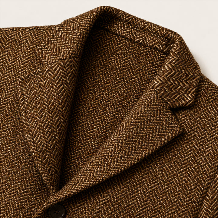 The Dolomiti Men's TweedSingle Breasted Business Blazer Suit - Dark Brown