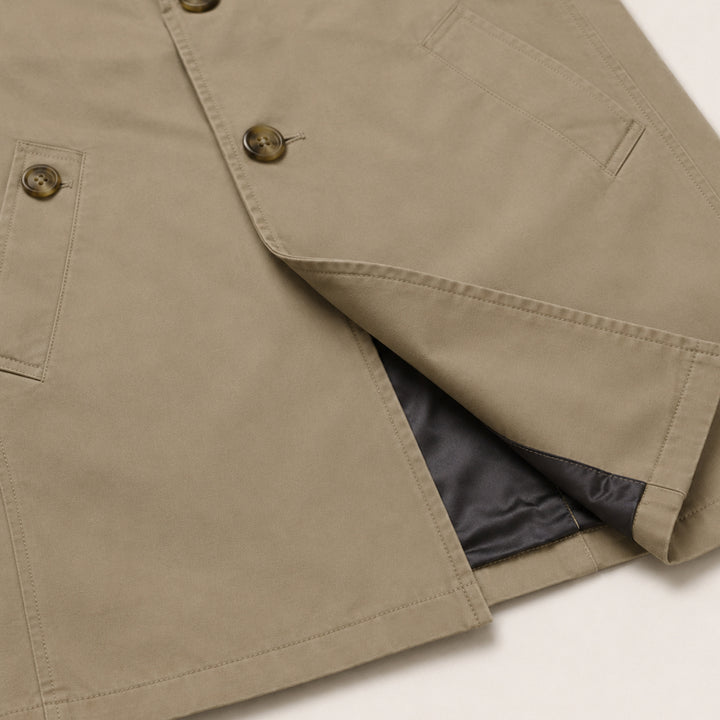 The Riomaggiore Men's Slim Notched Collar Single Breasted Trench Coat