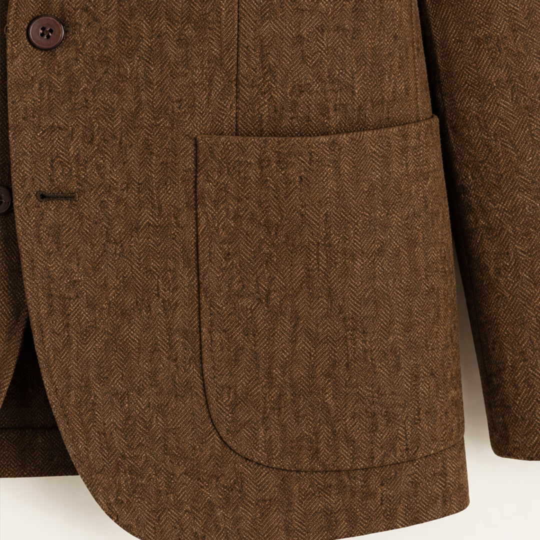 The Domaso Men’s Business Herringbone Single Breasted Tweed Blazer - Wedding Guest