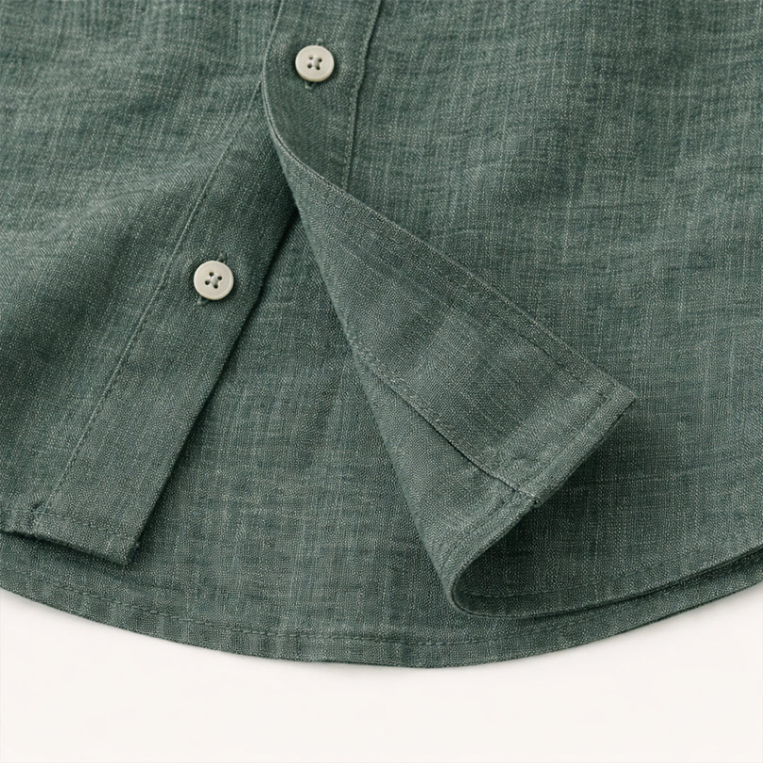 The Meadowfall Men’s Casual Loose Fit Linen Button Up Shirt