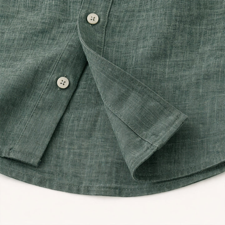 The Meadowfall Men’s Casual Loose Fit Linen Button Up Shirt